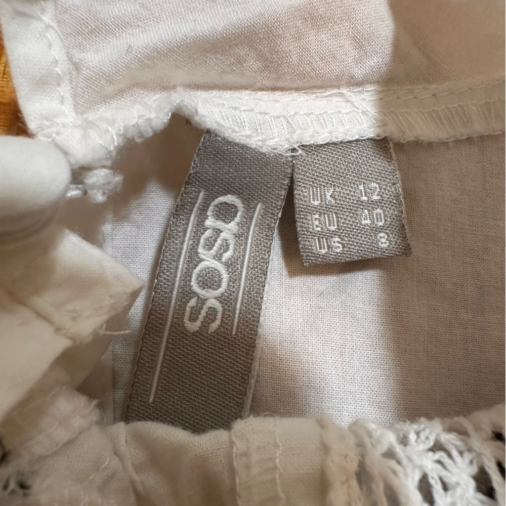 ASOS Puff Sleeve Blouse white Size 8 (#5) - Picture 5 of 9